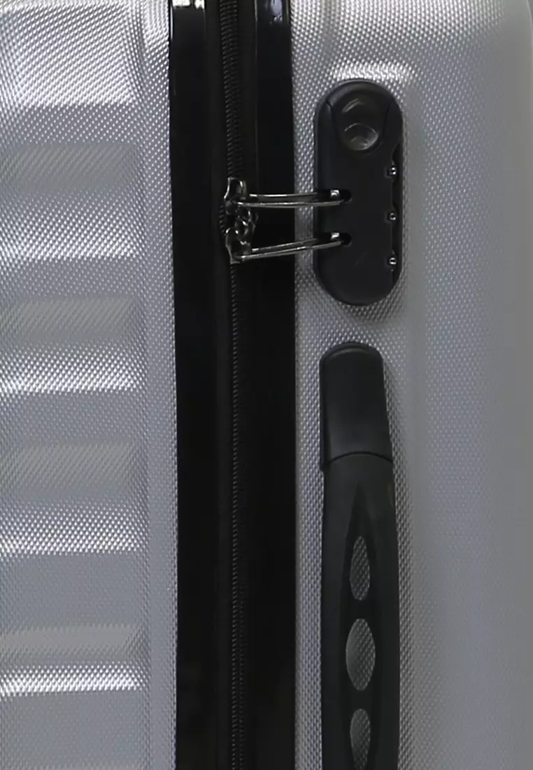 Carlton Koper Unisex Size 20 Inch Suitcase Combination Lock Material ABS+PVC Coated ORIGINAL - Silver
