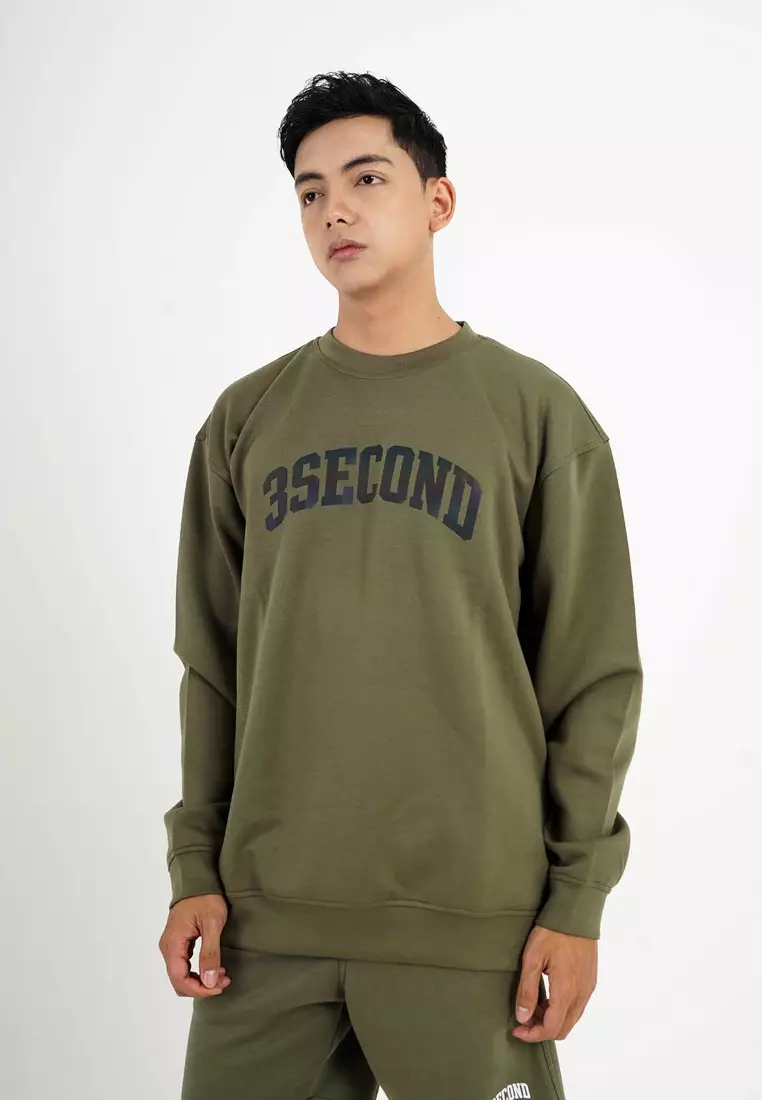 3Second Men's Jacket Sweater Crewneck Oversized Fit Sweaty OL-C020924