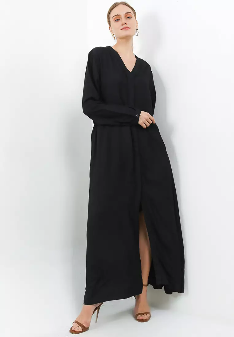 Signature Mireya Cordata Dress Hitam