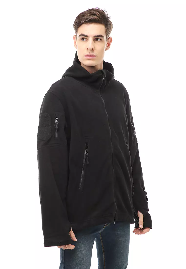 Clover Jacket Gunung Anti Dingin Windproof Model Army Pria Material Polyester Cotton ORIGINAL - Black