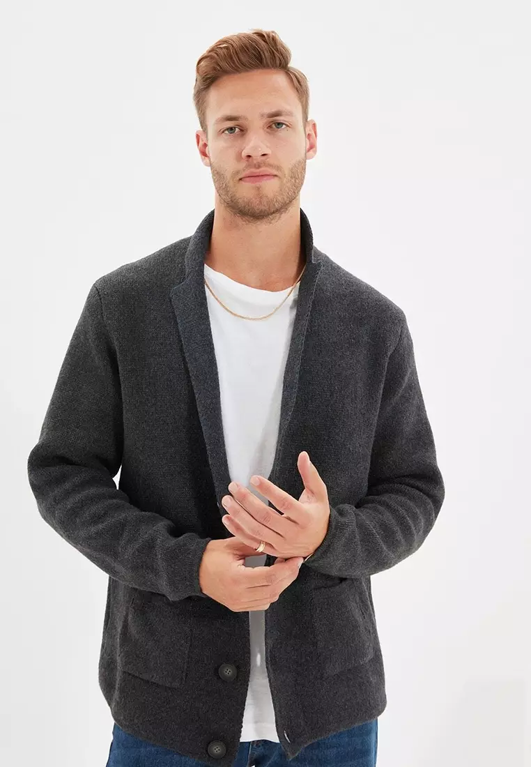 Regular Fit Shawl Collar Long Knitwear Cardigan.