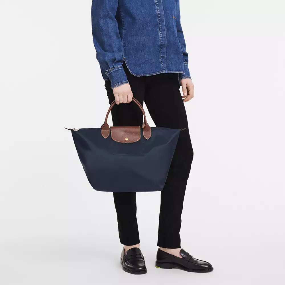Le Pliage Original Medium Top Handle Bag Navy