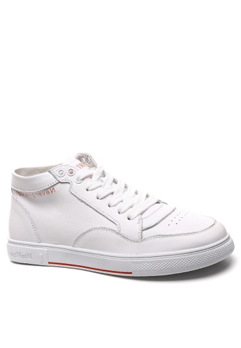 Twenty Eight Shoes white High Top Smart Causal Leather Sneakers RX6689 BEA06SH38F9077GS_1