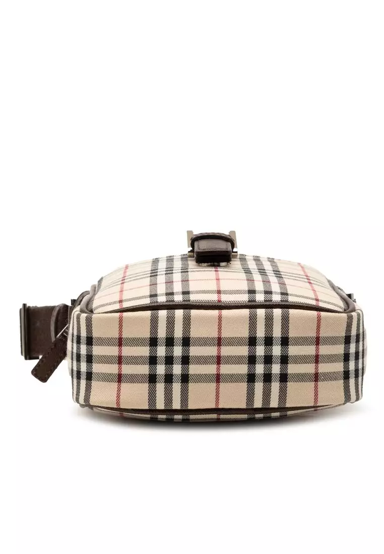 Pre-Loved Burberry House Check Canvas Crossbody
