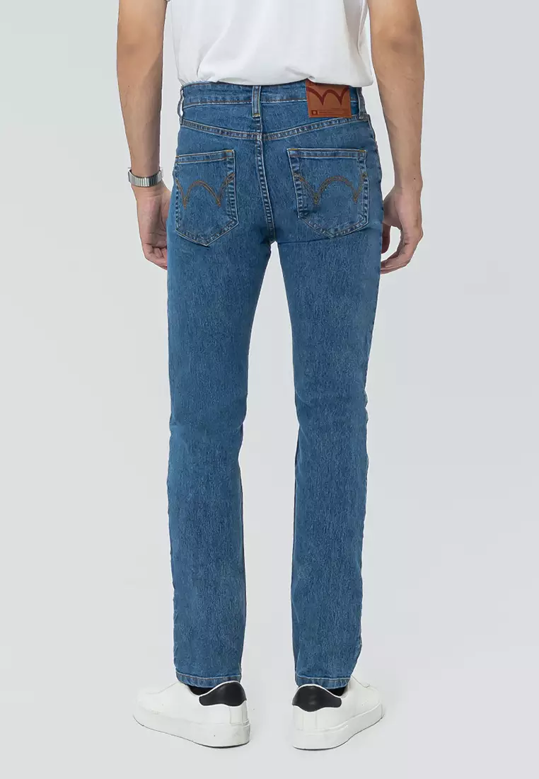 802 Slim Fit Twill Stretched Jeans BLUE Celana Denim Pria