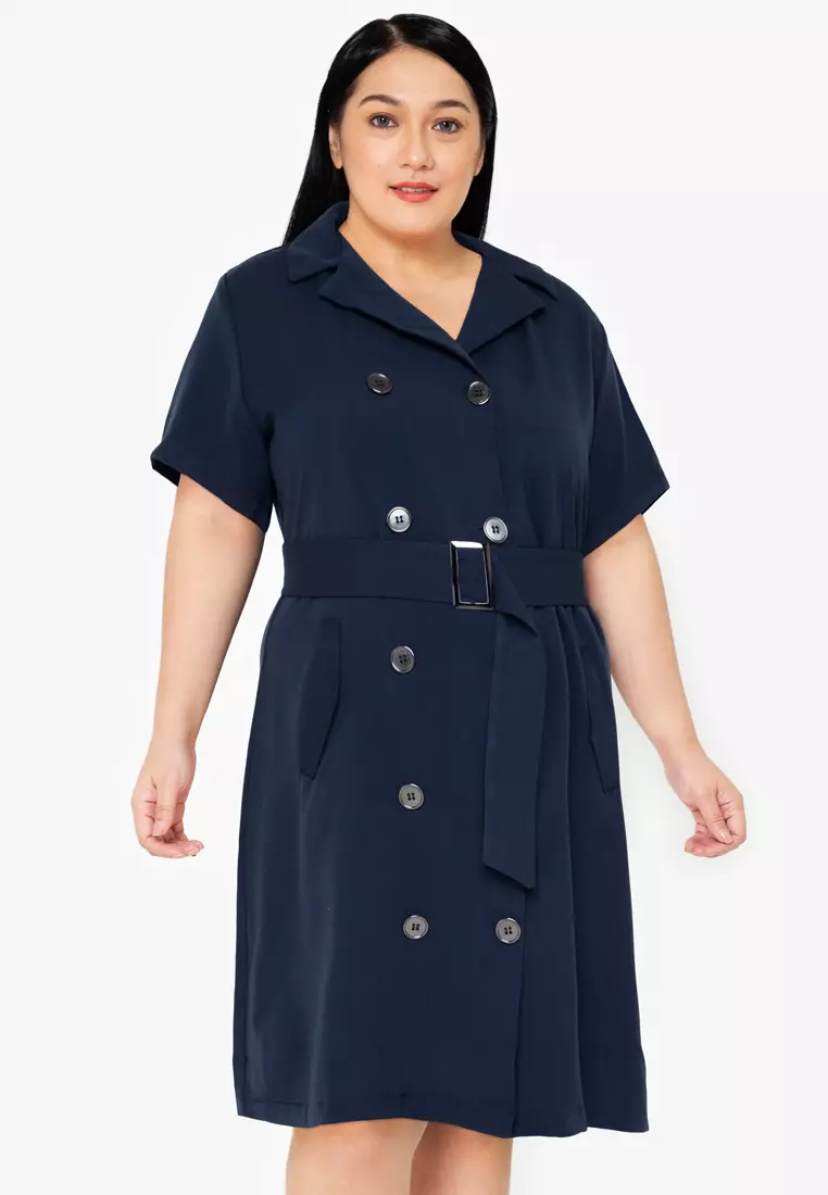 Plus size trench dress store