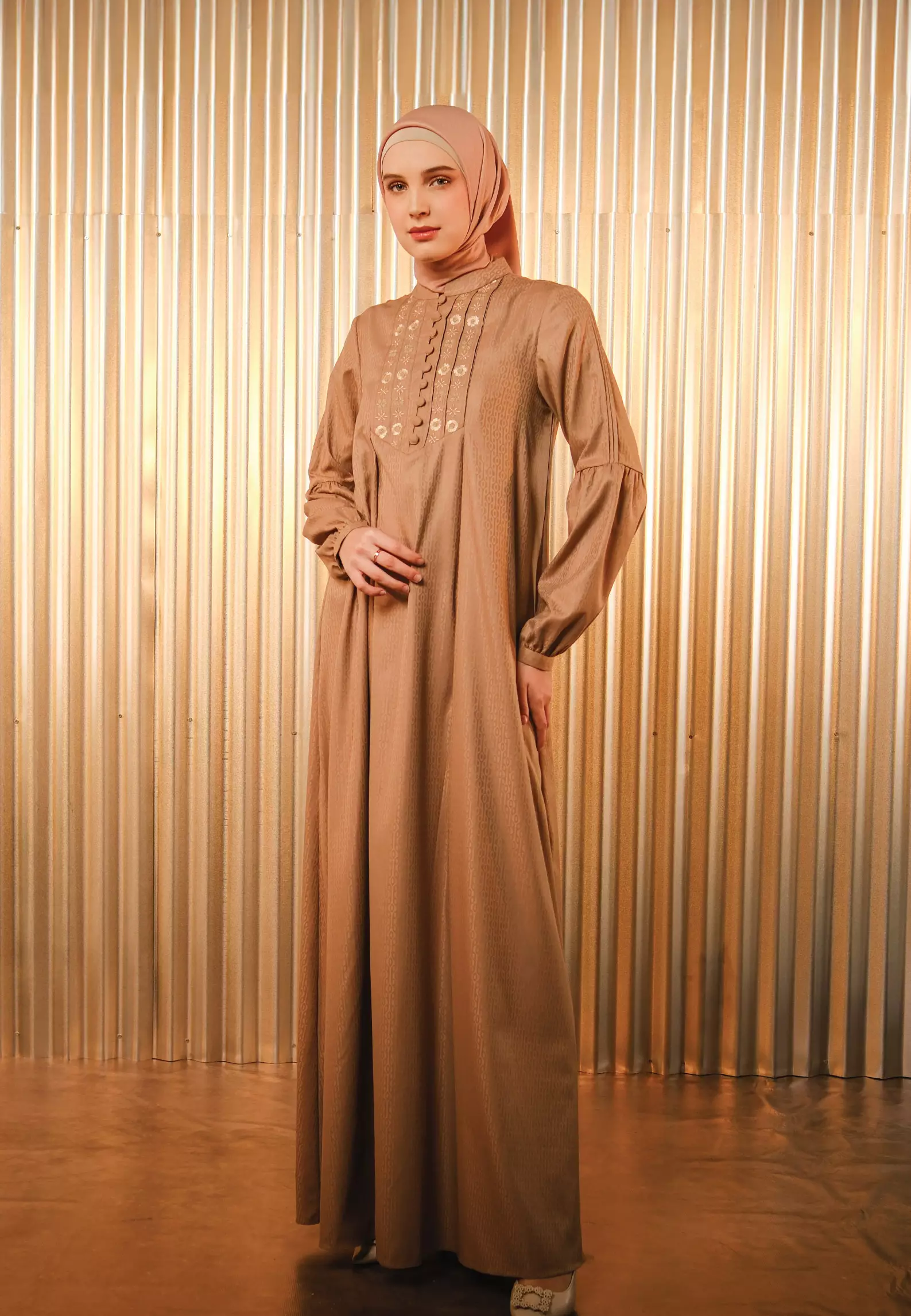 Jual SHAFIRA Shafira Hawra Dress Brown Gamis Pakaian Muslim Wanita