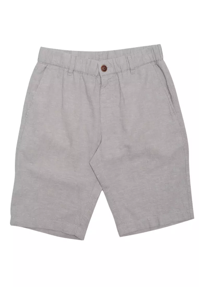 Men's Linen Cotton Low Rise Slim Tapered Bermuda Shorts