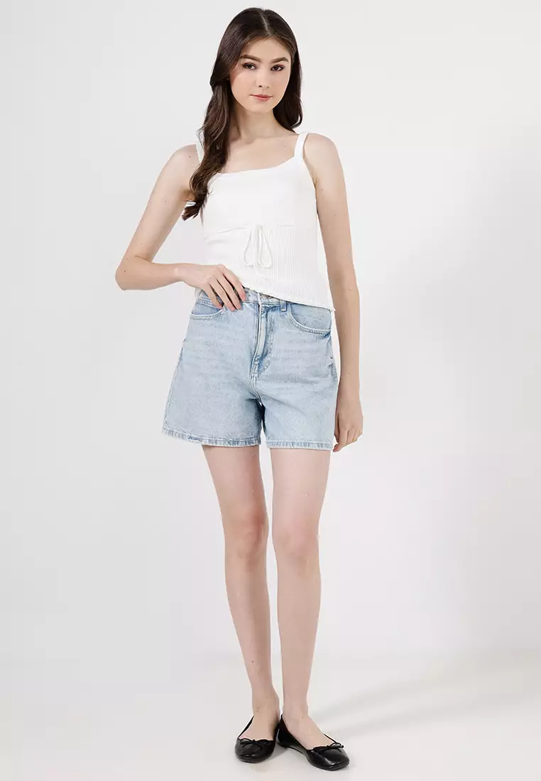 Knit Cami Top With Ruffle Hem