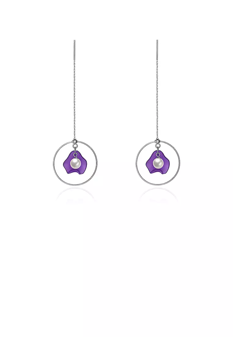 Purple shell sale earrings