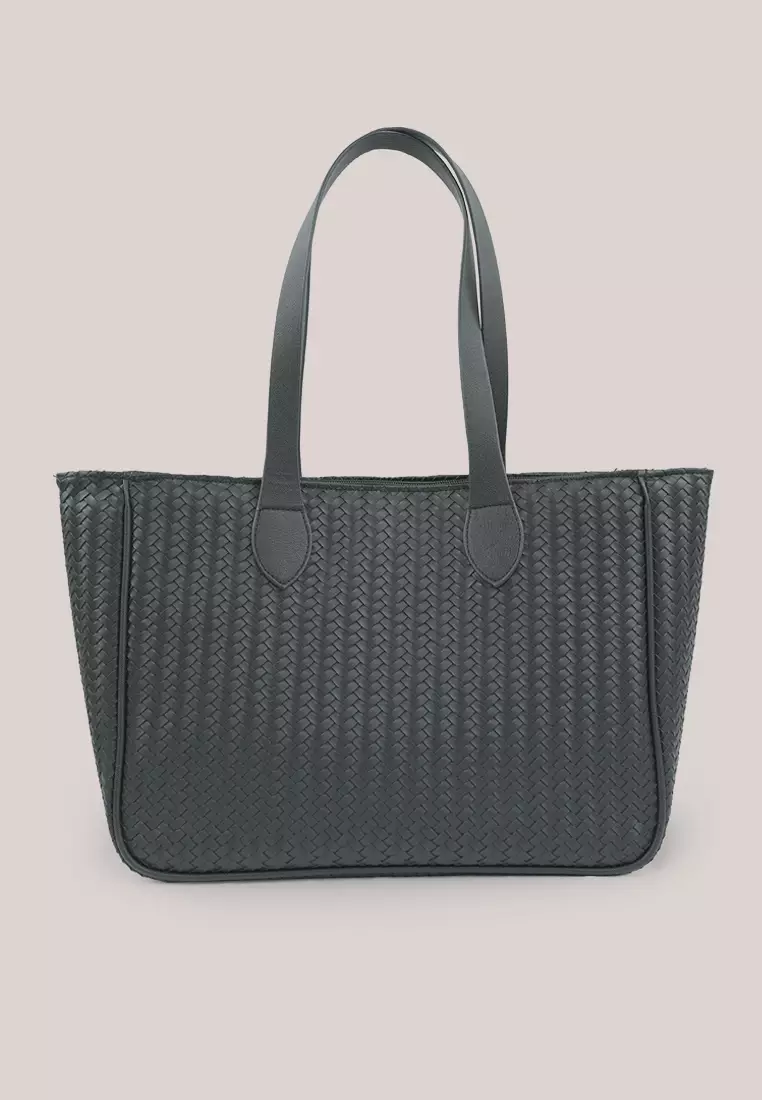 Siti Khadijah Braided Tote Bag in Black