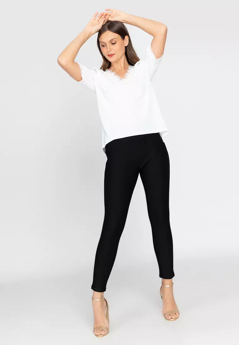 Chiqui Lace Edge V-Neck Top