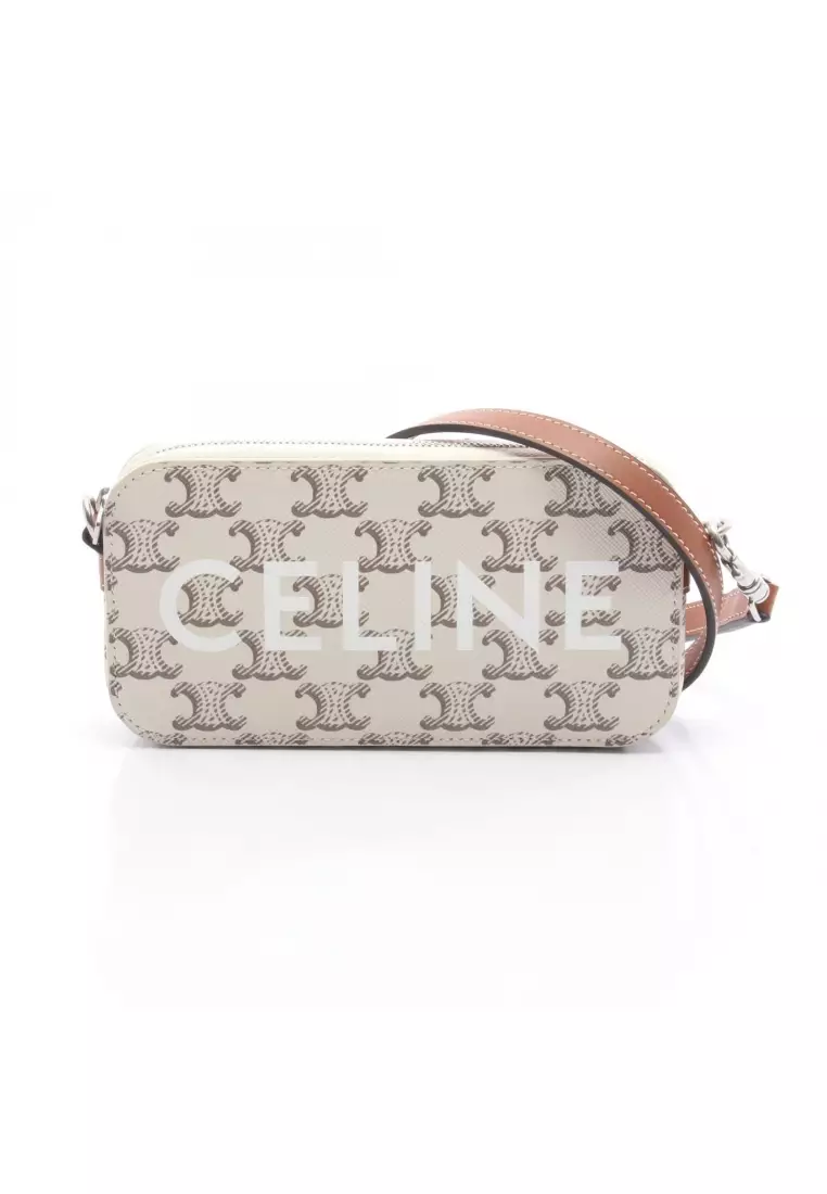 Celine Pre-Loved Celine Triomphe horizontal Pouch Shoulder bag PVC