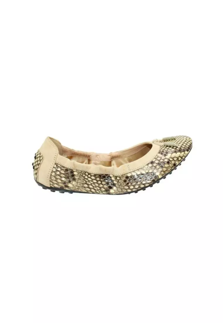 Snakeskin ballerina hot sale flats