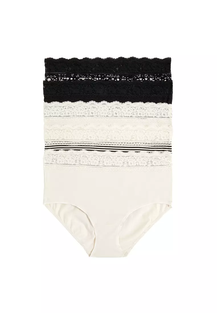 4 PK M&S MARKS & SPENCER WHITE COTTON FULL BRIEF STYLE KNICKERS UK
