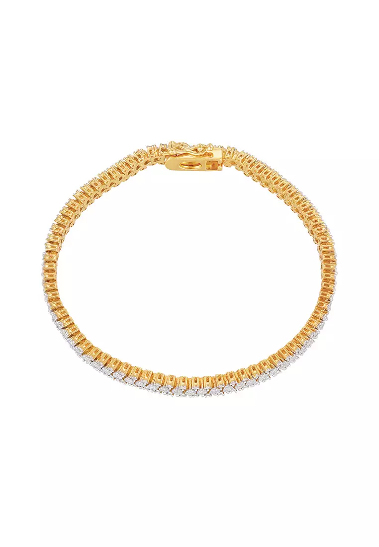 HABIB Silver Yellow Diamond Bracelet in 925/PLD Silver 67948(YG)