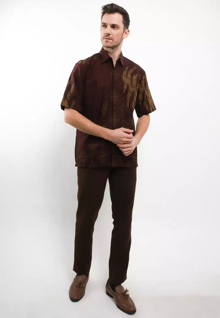 BATIK TALENTA EXCLUSIVE Lengan PENDEK MAROON BINTANG