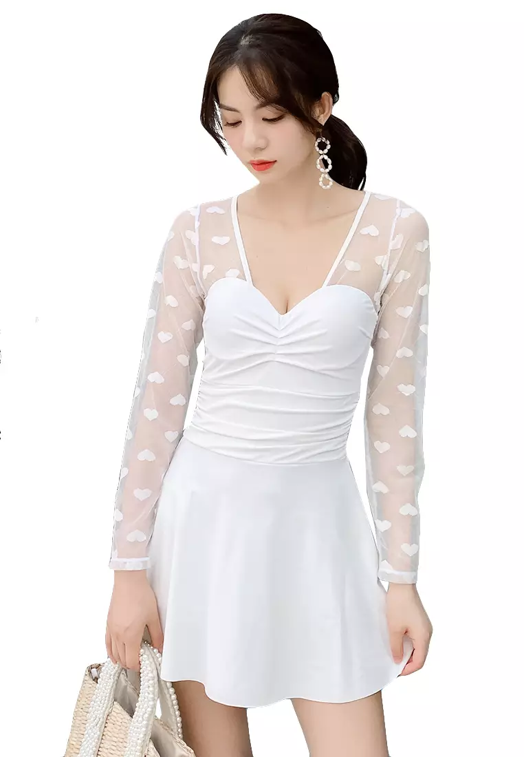 White net cheap one piece dress