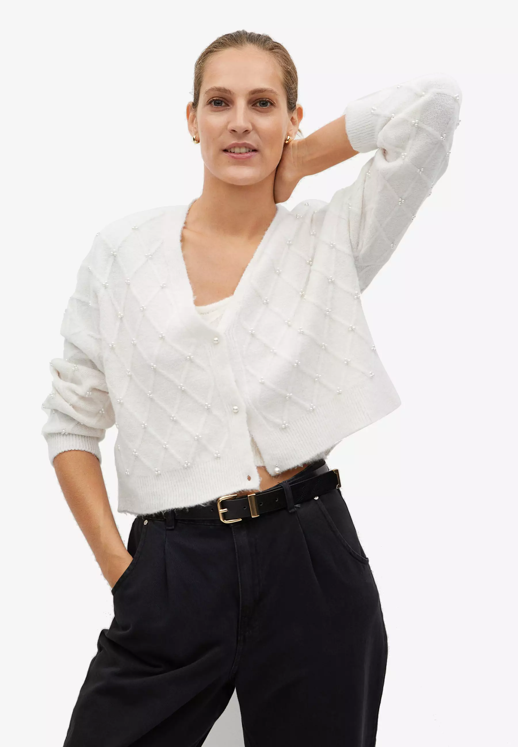 Buy Mango Pearls Knitted Cardigan 2023 Online | ZALORA Philippines