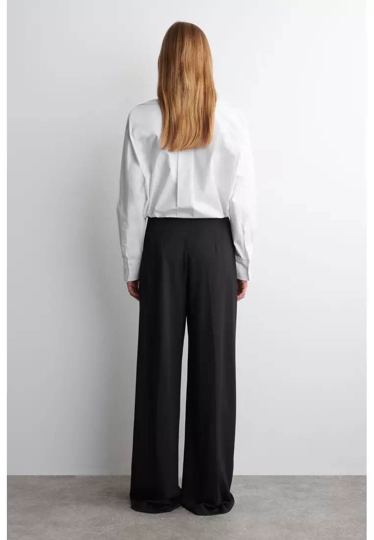 JERSEY WIDE-LEG TROUSERS