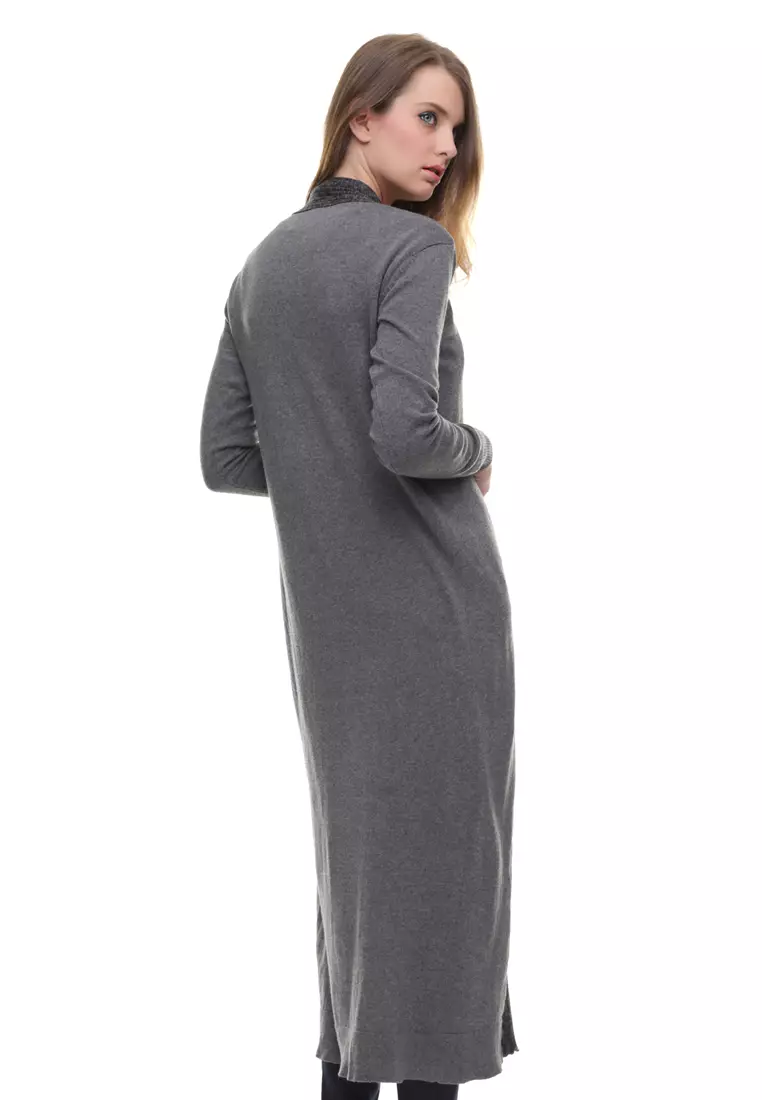 LGS - Sweater Wanita Model Dress Grey Motif LST Size