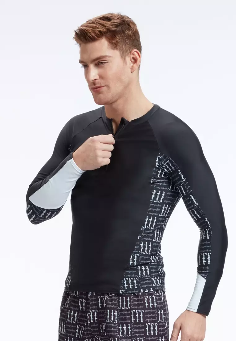 Manner Raglan男士Logo長袖游泳上衣