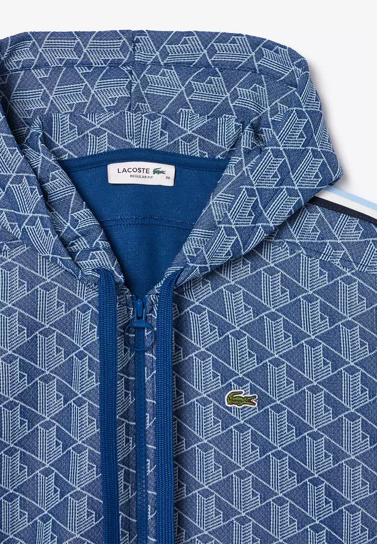 Monogram Jacquard Zip Front Hoodie