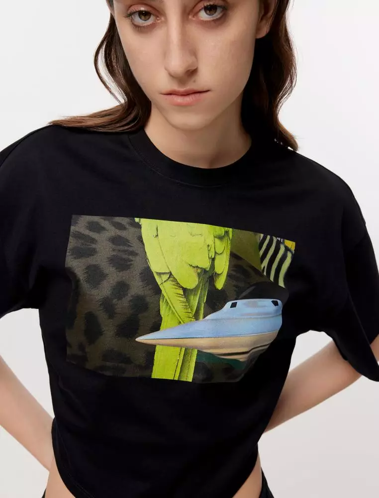 JNBY Women's Cropped Printed T-Shirt