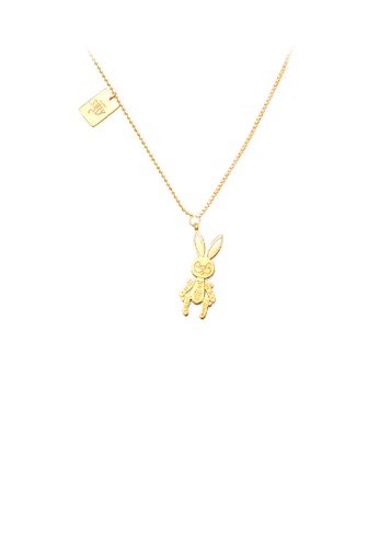Glamorousky silver Fashion Cute Plated Gold 316L Stainless Steel Rabbit Square Pendant with Necklace 602EEAC773ADD9GS_1