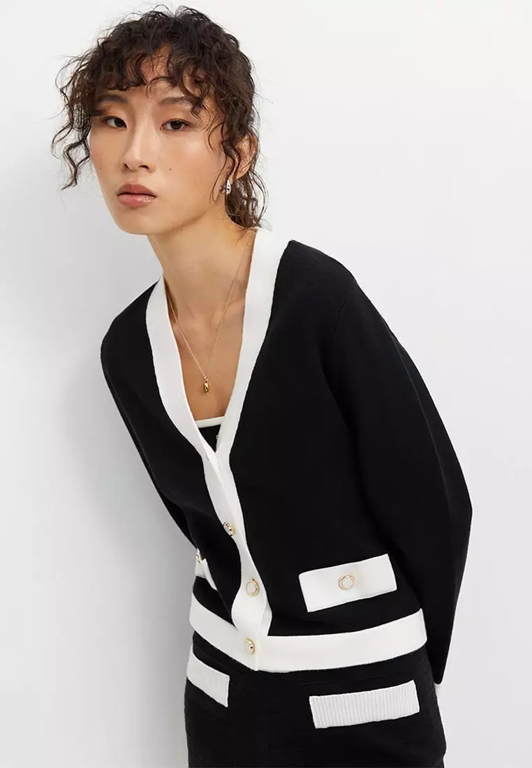 Contrast Trim Cardigan