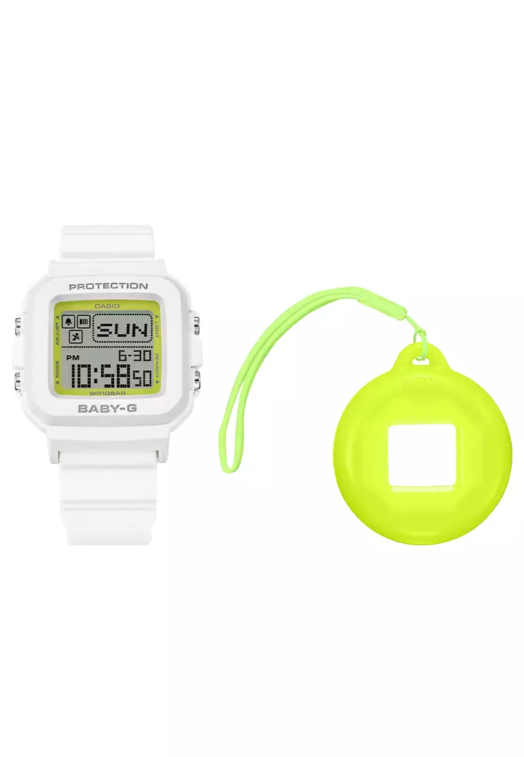 Jam Tangan Wanita Casio Baby-G BGD-10K-7D BABY-G＋PLUS White Resin Band