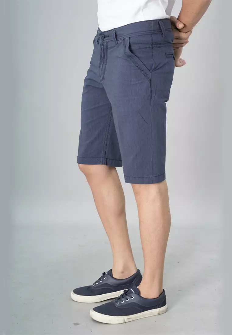 LGS - Celana Pendek Casual Pria Motif Polos Warna Navy Reguler Fit - CSS.344.S056.002.C