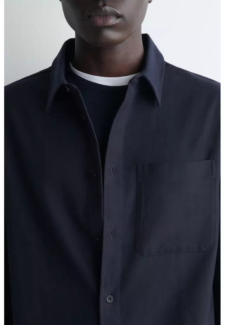 RELAXED BRUSHED COTTON-BLEND SHIRT