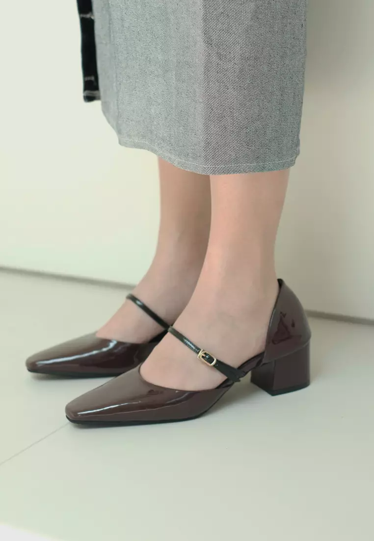 Geneve Block Heel Square-toe Shoes