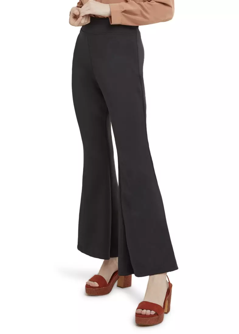 Celana Cutbray High Waist Long Pants Polos Wanita Premium Quality - Black