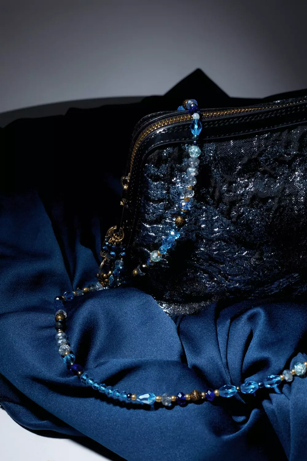 Crystal Embellished Layla Ice blue Clutch Bag