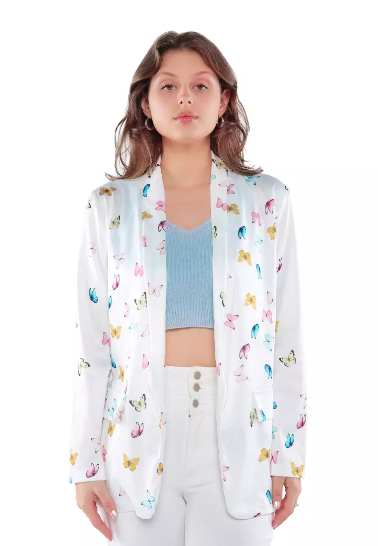 White floral sale blazer