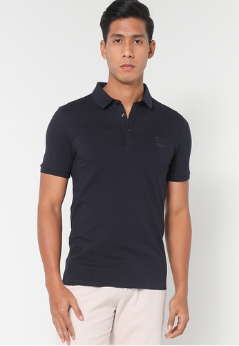 BOSS blue Logo Patch Cotton Slim Fit Polo Shirt BE060AA46936CFGS_1