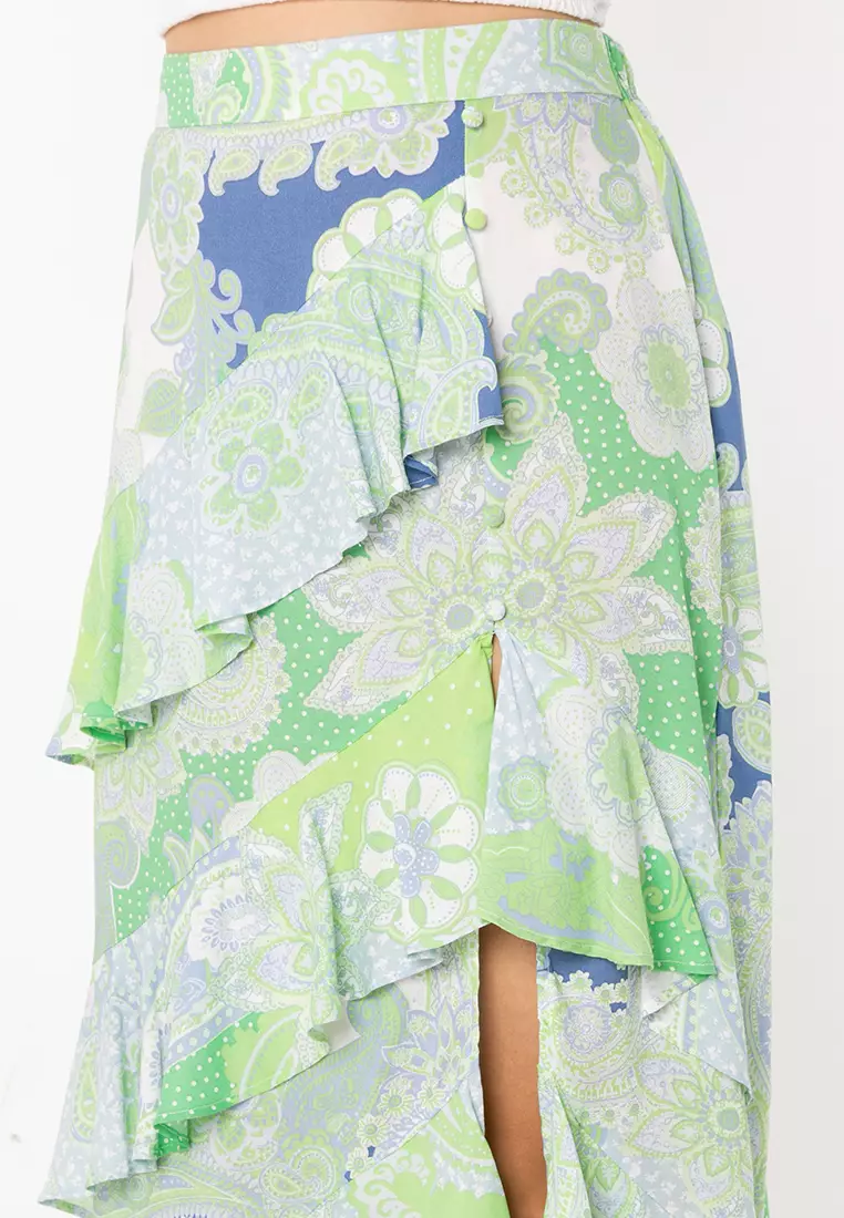 Asos Design Asos Ruffle Midi Skirt ASOS DESIGN Chiffon Ruffle Wrap