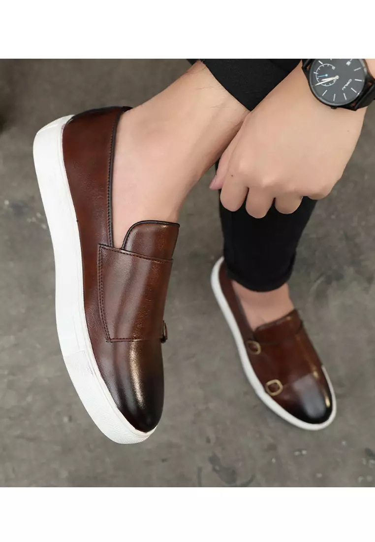Buy Twenty Eight Shoes Double Buckle Synthetic Leather Slip-Ons