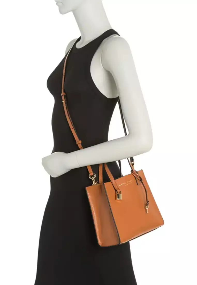 Mini Grind Coated Leather Tote Smoked Almond M0015685