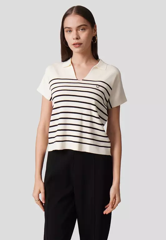 Striped Dolman Polo