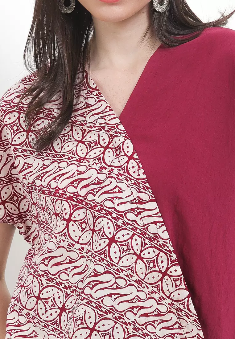 Cleo Batik Blouse Cap Top Lengan Pendek