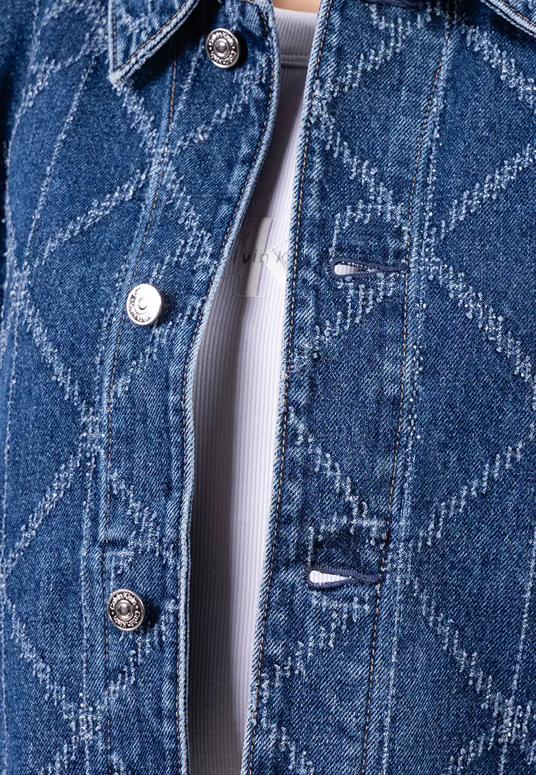 Allover Logo Denim Jacket - Calvin Klein Jeans