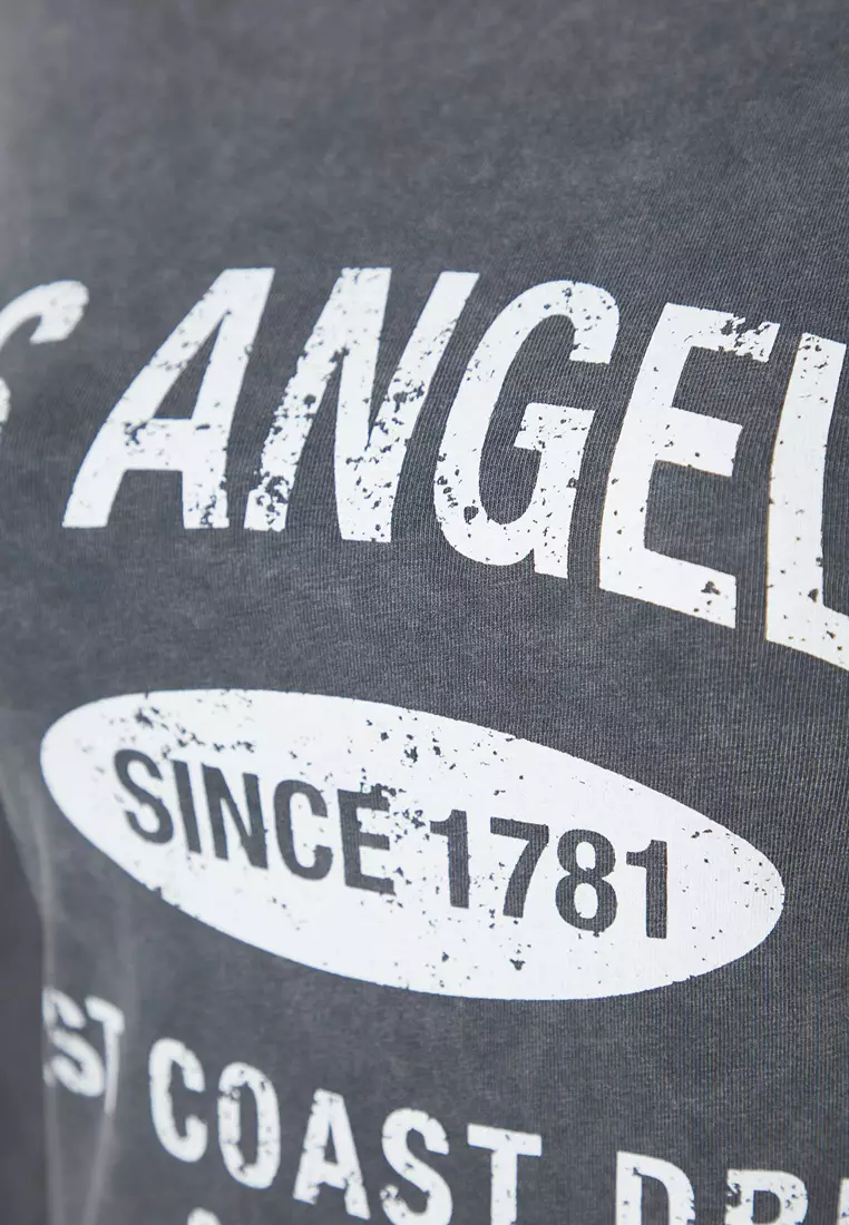 Wash Effect Printed T-Shirt