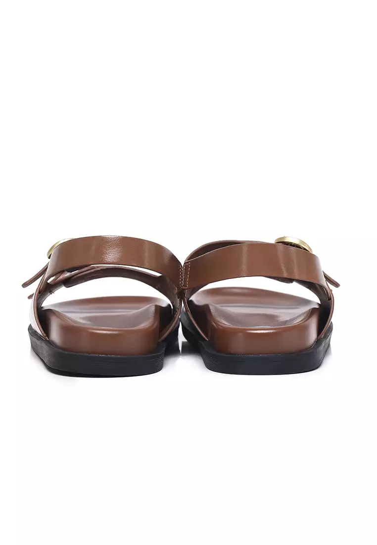 Manon Comfy Fit Footbed Microfiber Leather Sandals