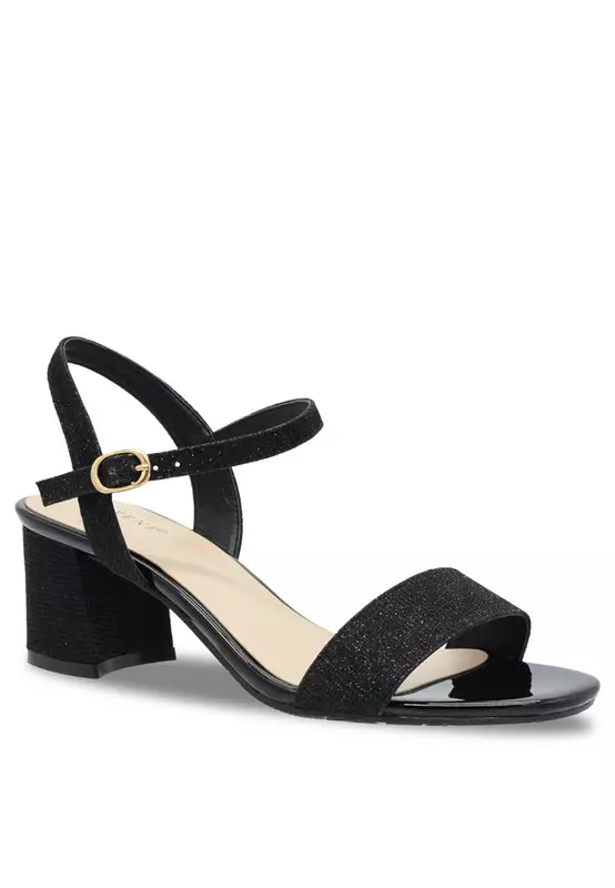 Sling Back Faux Leather Strap Casual Heels