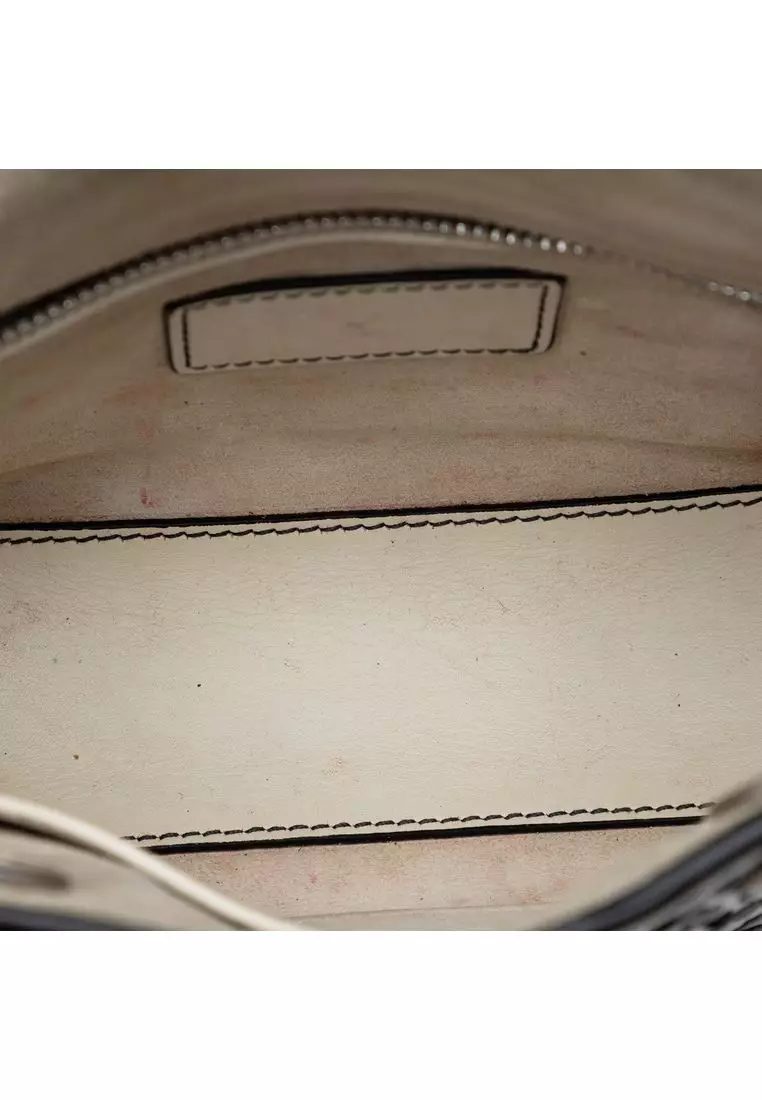 Pre-Loved Dior Mini Calfskin Flower Embroidered Lady Dior