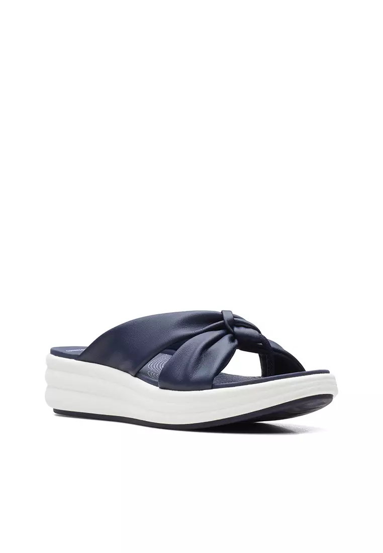 Clarks navy best sale wedge sandals