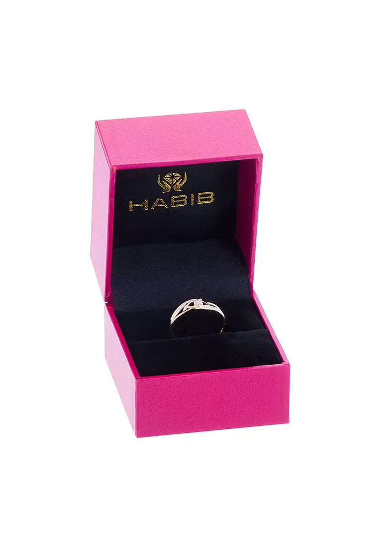 HABIB Intertwine Round Diamond Ring in 375/9K Rose Gold 25680(RG)